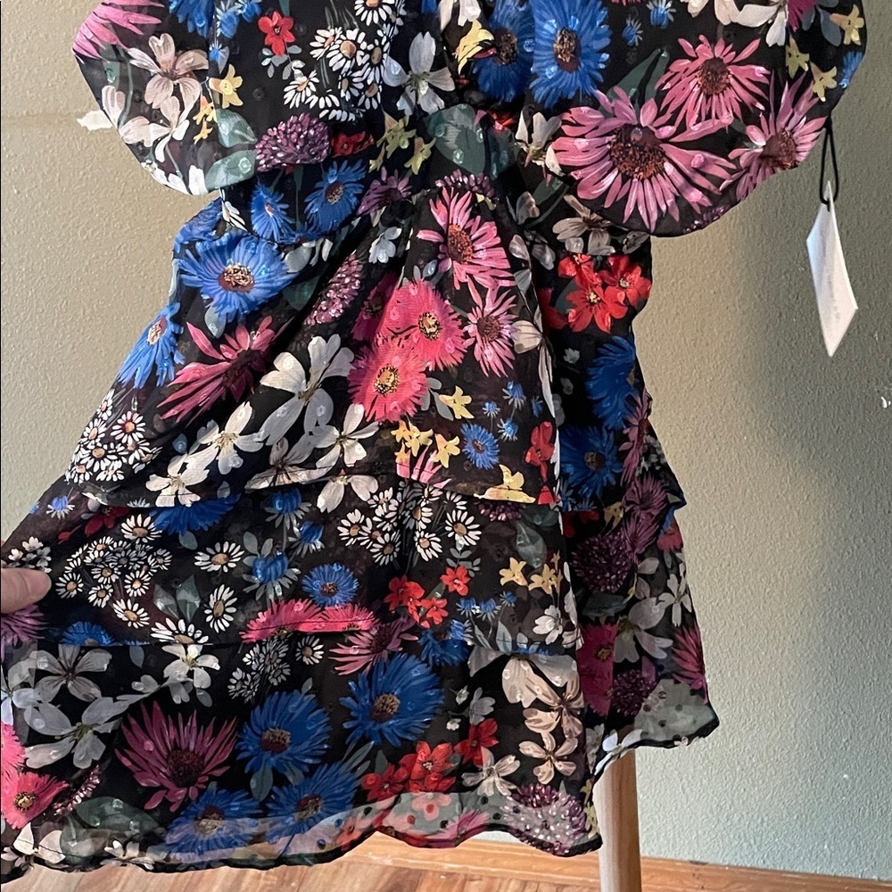NWT Floral Ruffled layer mini dress - Picture 3 of 7